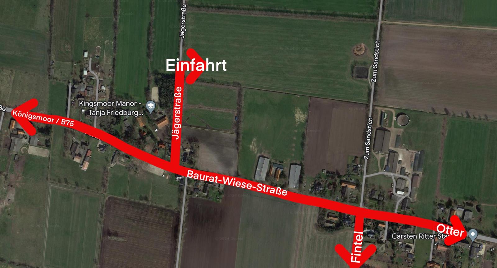 Anfahrt Stoppelfeldrennen Königsmoor 2024